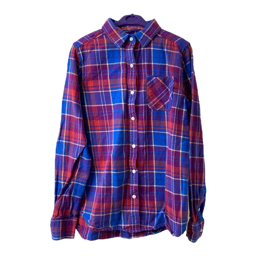 Girls Large Western Pearl Snap Flannel Shirt Tractr Multicolor Long Sleeve